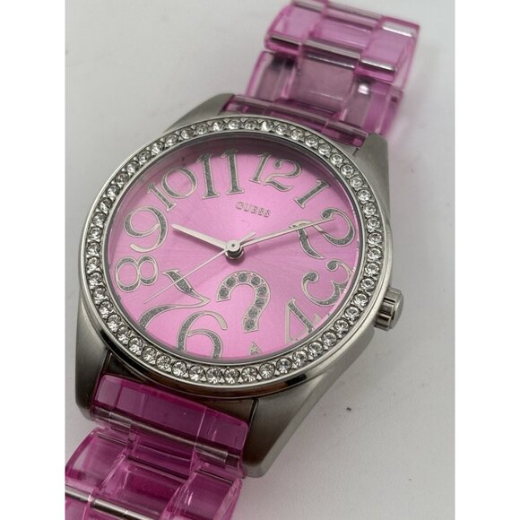 GUESS Women's Watch W85092L2 Pink Plastic Dial Quartz 35mm Water Resistant - Picture 2 of 5